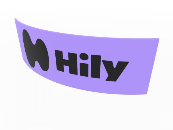 TF-2003 (2D) Curved Rectangle Hanging Sign -- View 3